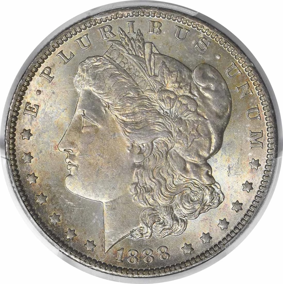 1888-O MORGAN SILVER DOLLAR: 1888-O Morgan Silver Dollar Year: 1888 Composition: 90% Silver, 10% Copper Denomination: $1 Country of Origin: United States Accessories: None Accessories Notice: When purchasing pre-owned goods,