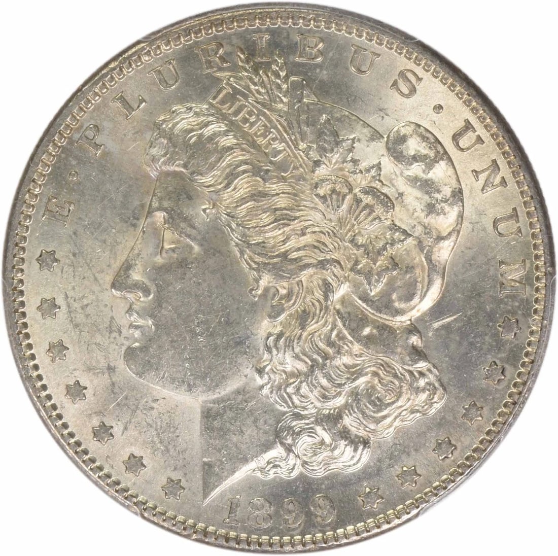 1899-S MORGAN SILVER DOLLAR: 1899-S Morgan Silver Dollar Year: 1899 Composition: 90% Silver, 10% Copper Denomination: $1 Country of Origin: United States Accessories: None Accessories Notice: When purchasing pre-owned goods,