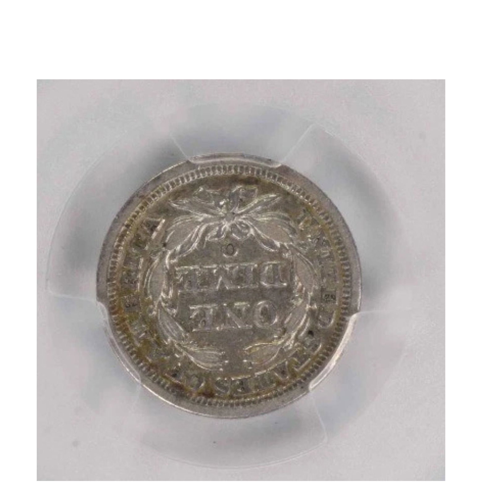 1856-O LIBERTY SEATED SILVER DIME: 1856-O Liberty Seated Silver Dime Year: 1856 Composition: 90% Silver, 10% Copper Denomination: 10C Country of Origin: United States Accessories: None Accessories Notice: When purchasing pre-owned