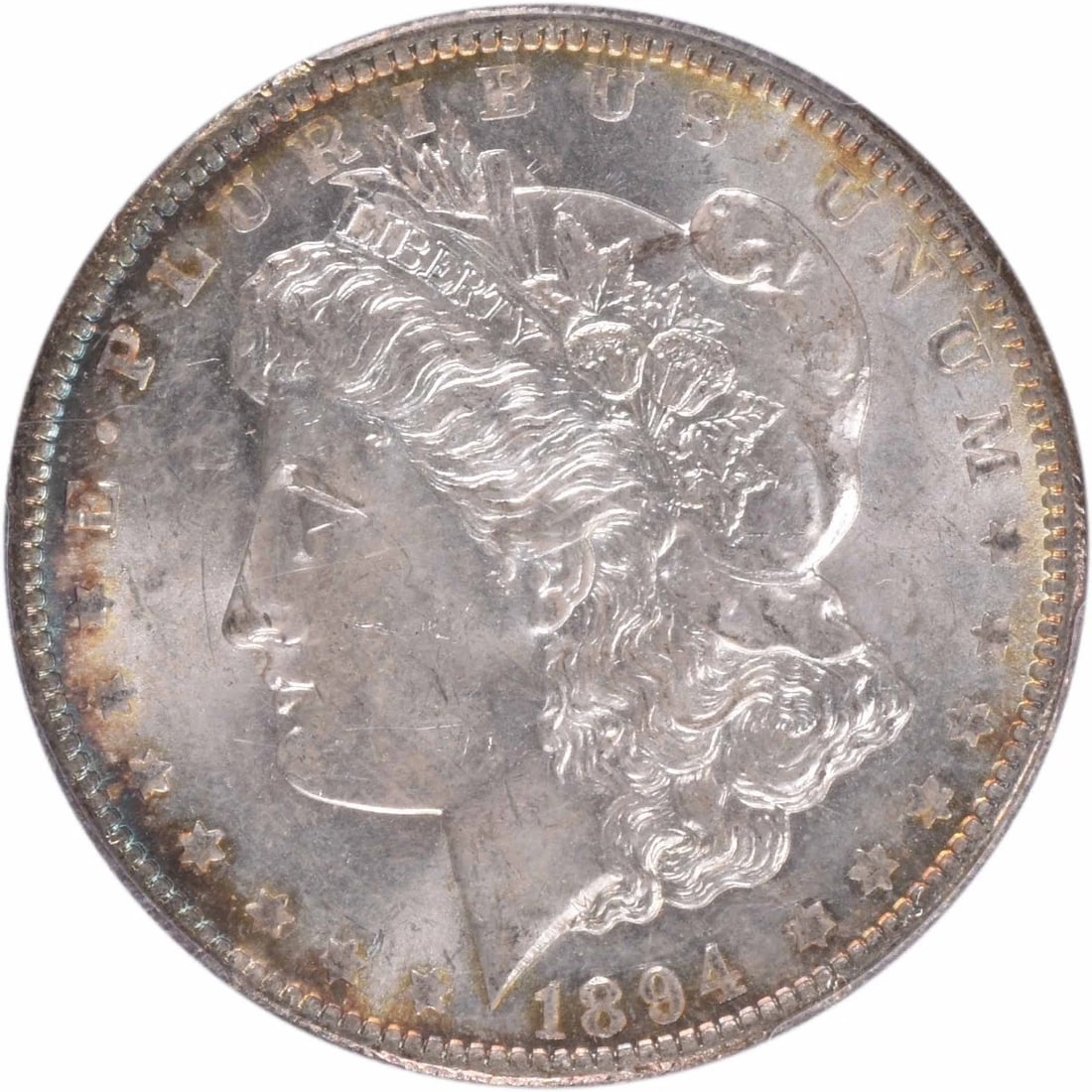 1894-O MORGAN SILVER DOLLAR: 1894-O Morgan Silver Dollar Year: 1894 Composition: 90% Silver, 10% Copper Denomination: $1 Country of Origin: United States Accessories: None Accessories Notice: When purchasing pre-owned goods, p