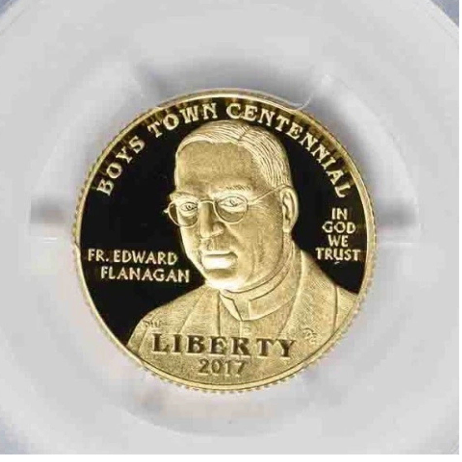 2017-W BOYS TOWN COMMEMORATIVE: 2017-W Boys Town Commemorative Year: 2017 Composition: Gold Denomination: Five Dollar Country of Origin: United States Accessories: None Accessories Notice: When purchasing pre-owned goods, please