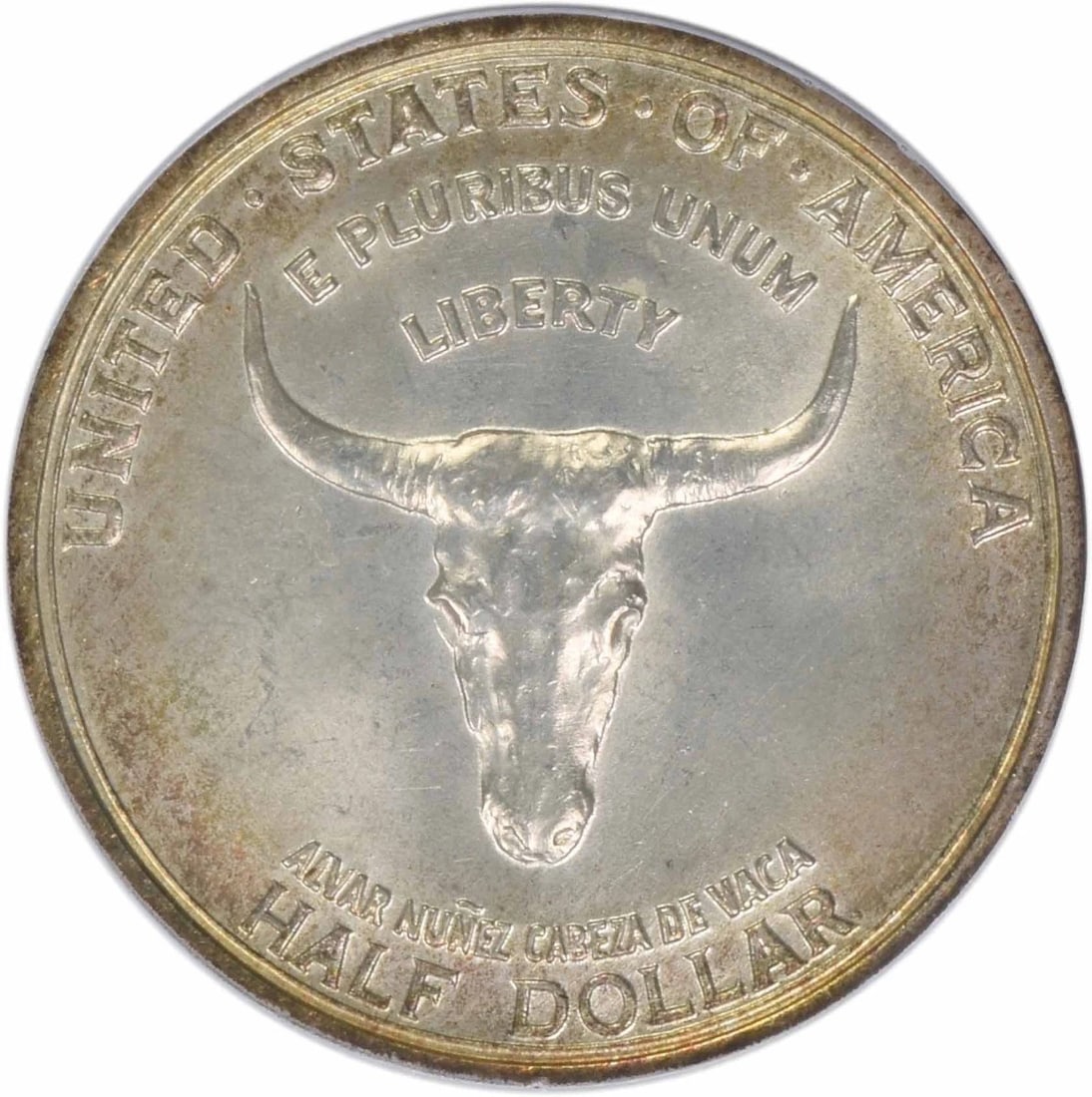 SPANISH TRAIL COMMEMORATIVE SILVER HALF DOLLAR: Spanish Trail Commemorative Silver Half Dollar Year: 1935 Composition: 90% Silver, 10% Copper Denomination: Half Dollar Country of Origin: United States Accessories: None Accessories Notice: When