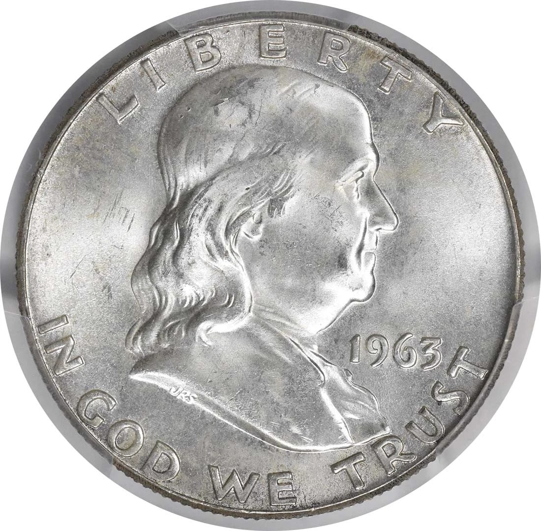 1963 FRANKLIN SILVER HALF DOLLAR BUGS BUNNY: 1963 Franklin Silver Half Dollar Bugs Bunny Year: 1963 Composition: 90% Silver, 10% Copper Denomination: 50C Country of Origin: United States Accessories: None Accessories Notice: When purchasing