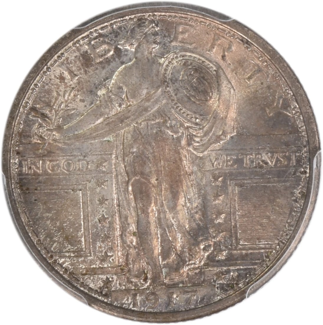 1917 STANDING LIBERTY SILVER QUARTER TYPE: 1917 Standing Liberty Silver Quarter Type Year: 1917 Composition: Silver Denomination: 25C Country of Origin: United States Accessories: None Accessories Notice: When purchasing pre-owned goods, pl