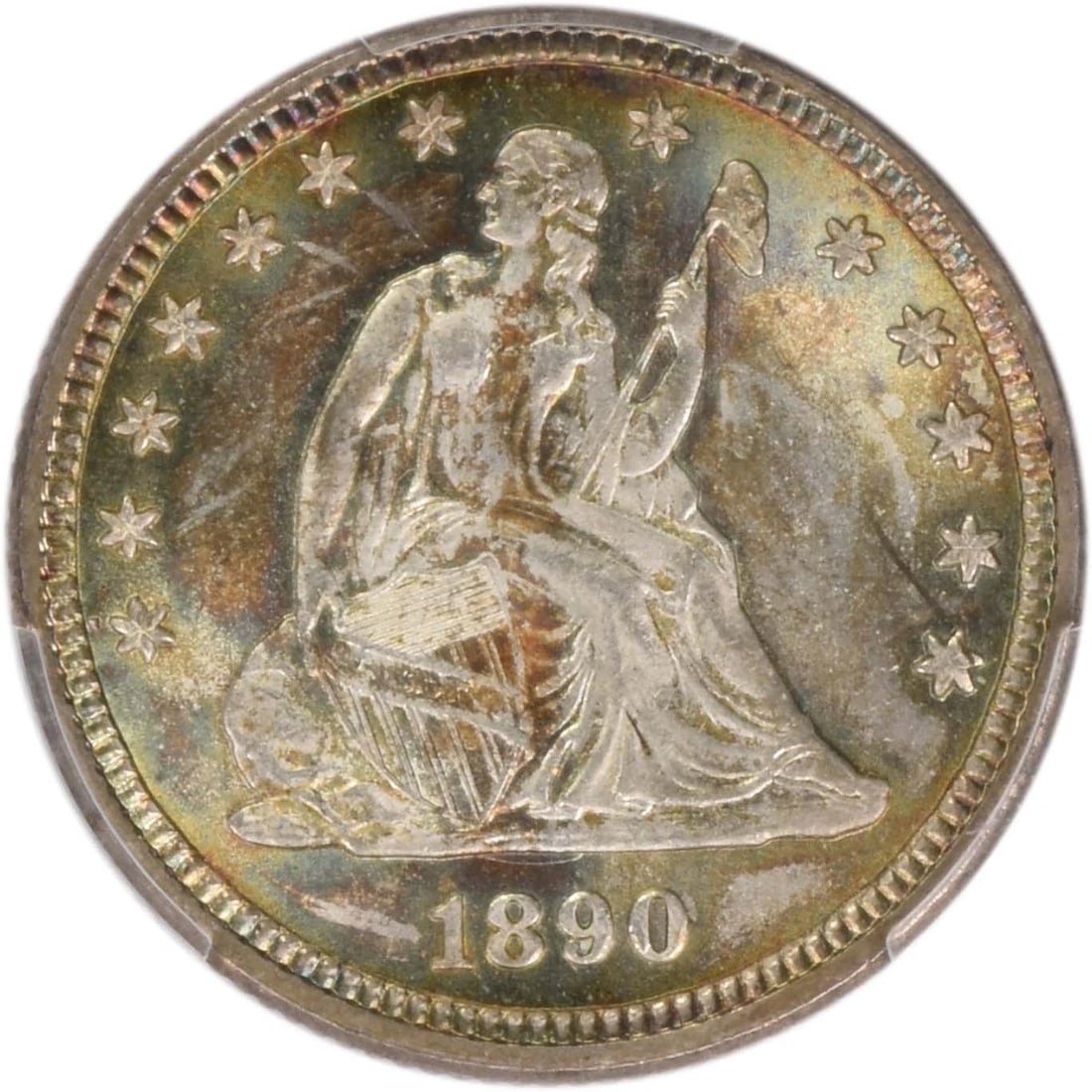 1890 LIBERTY SEATED SILVER QUARTER: 1890 Liberty Seated Silver Quarter Year: 1890 Composition: Silver Denomination: 25C Country of Origin: United States Accessories: None Accessories Notice: When purchasing pre-owned goods, please