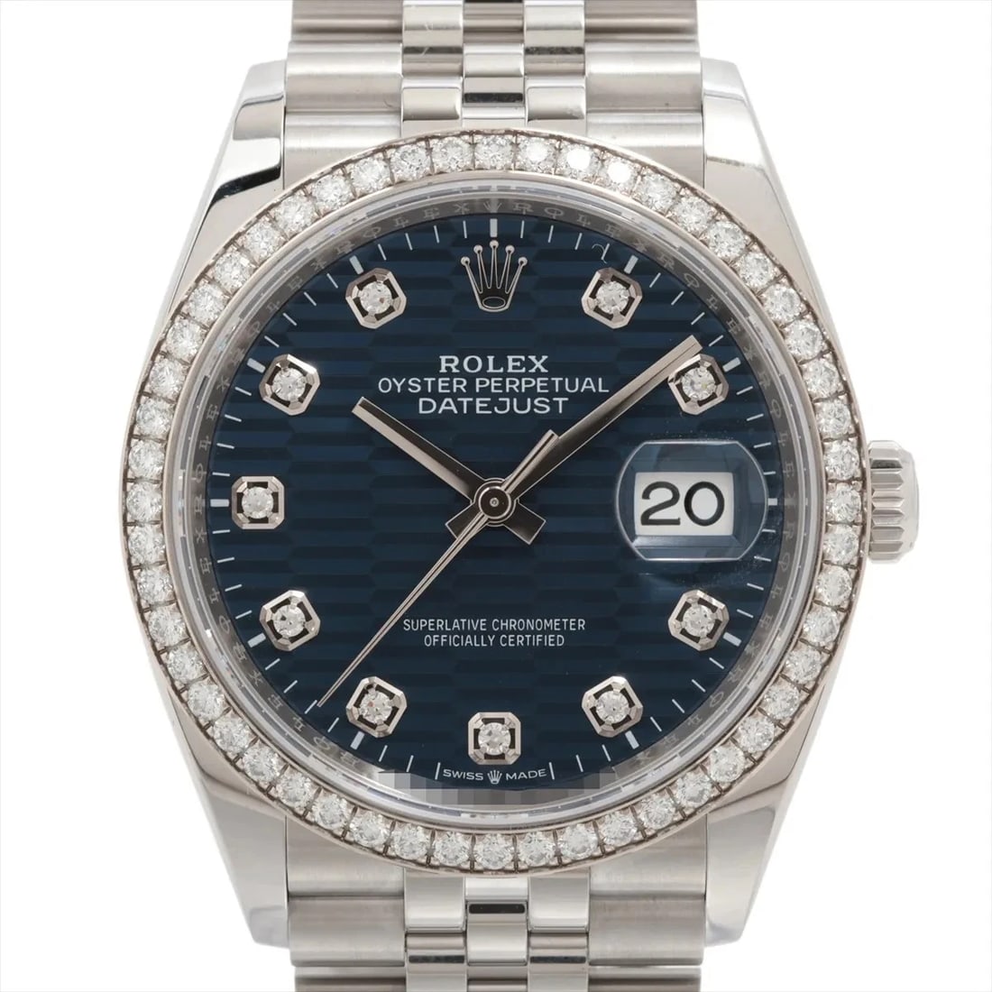 ROLEX DATEJUST 36 AT BLUE FLUTED DIAL WATCH (1 of 3)