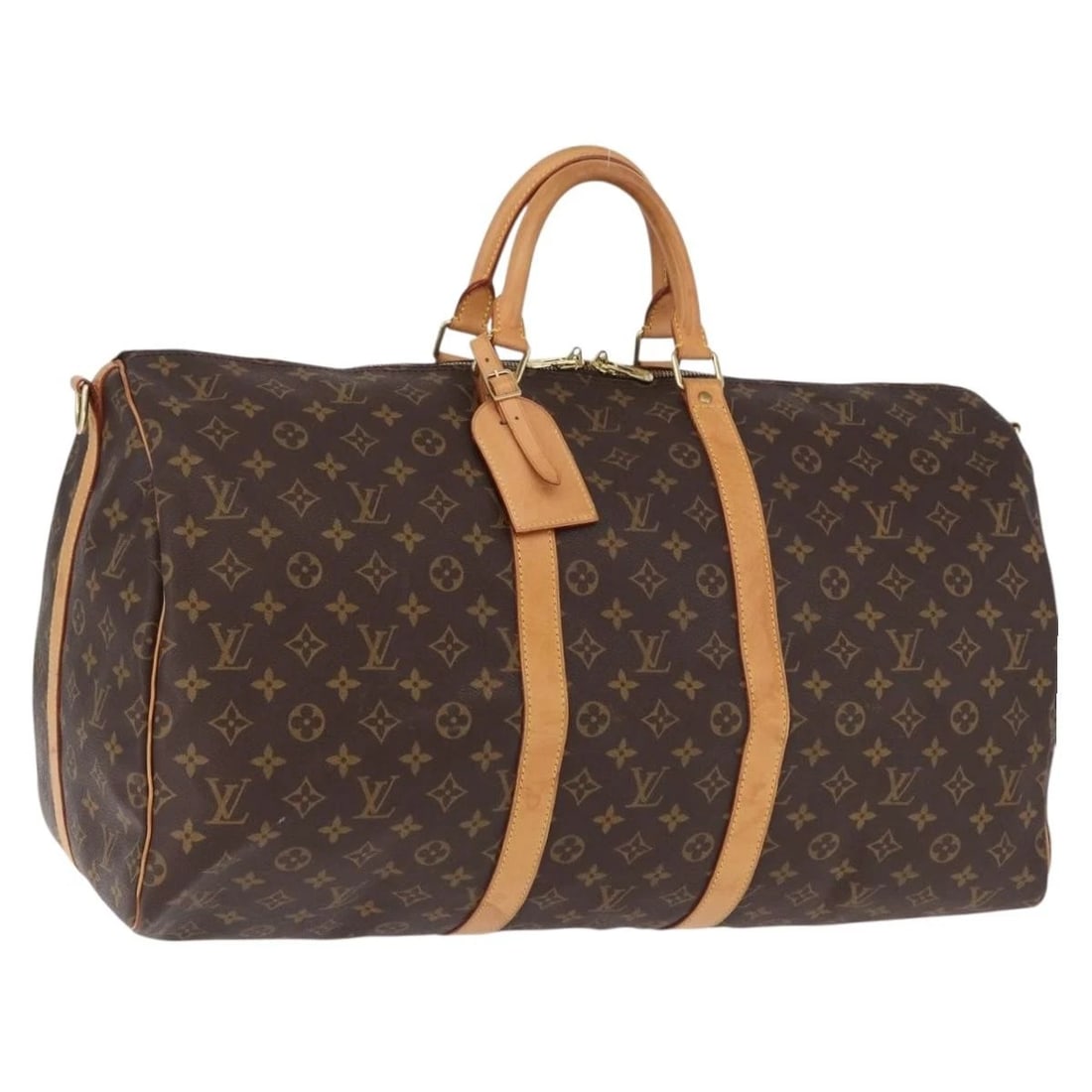 LOUIS VUITTON MONOGRAM KEEPALL BANDOULIERE 55 BOSTON BAG: LOUIS VUITTON Monogram Keepall Bandouliere 55 Boston Bag Brand: LOUIS VUITTON Type/Style: Boston Bag Material: Monogram Canvas Color: Monogram Size: W21.7 x H10.6 x D9.8inch(Approx) Accessories: N