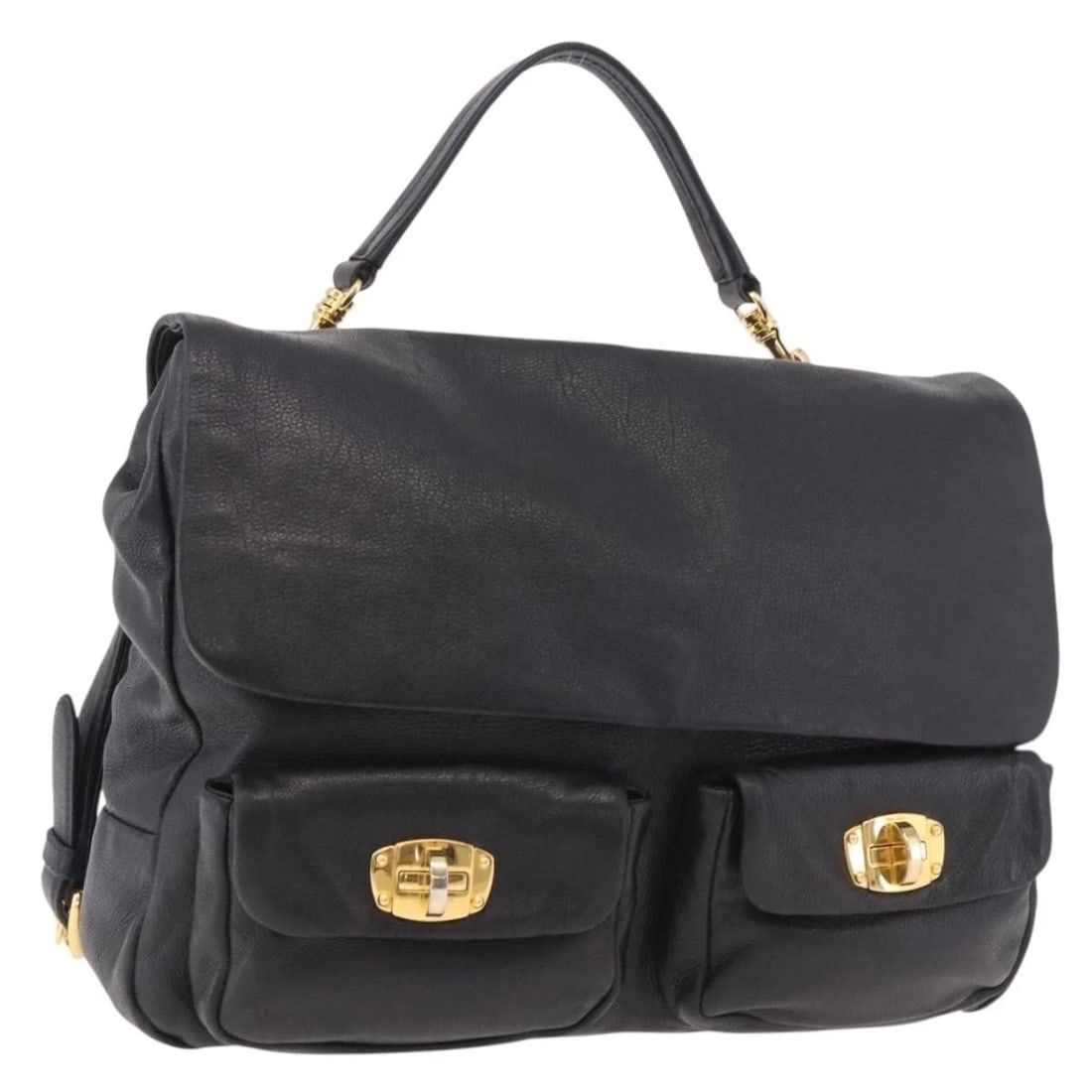 MIU MIU SHOULDER BAG LEATHER 2WAY BLACK GOLD: Miu Miu Shoulder Bag Leather 2way Black Gold Brand: Miu Miu Type/Style: Shoulder Bag Material: Leather Color: Black/Gold Size: W13.0 x H9.1 x D2.8inch(Approx) Accessories: None Accessories