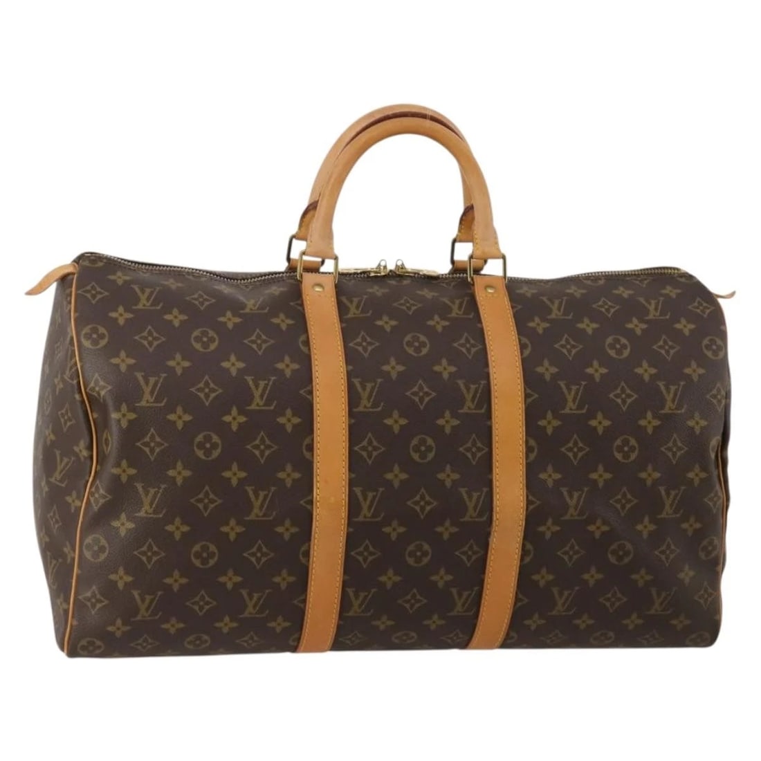 LOUIS VUITTON MONOGRAM KEEPALL 50 BOSTON BAG: LOUIS VUITTON Monogram Keepall 50 Boston Bag Brand: LOUIS VUITTON Type/Style: Boston Bag Material: Monogram Canvas Color: Monogram Size: W19.7 x H9.8 x D8.7inch(Approx) Accessories: None A