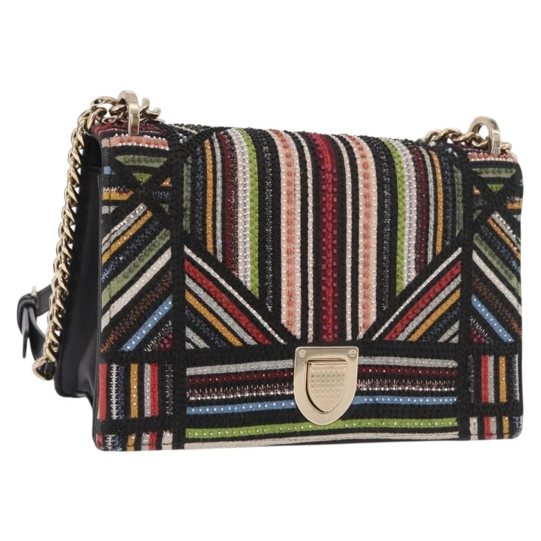 CHRISTIAN DIOR CHAIN SHOULDER BAG BEADS MULTICOLOR: Christian Dior Chain Shoulder Bag Beads Multicolor Brand: Christian Dior Type/Style: Shoulder Bag Material: Beads Color: Multicolor/Gold Size: W9.8 x H6.3 x D3.5inch(Approx) Accessories: None