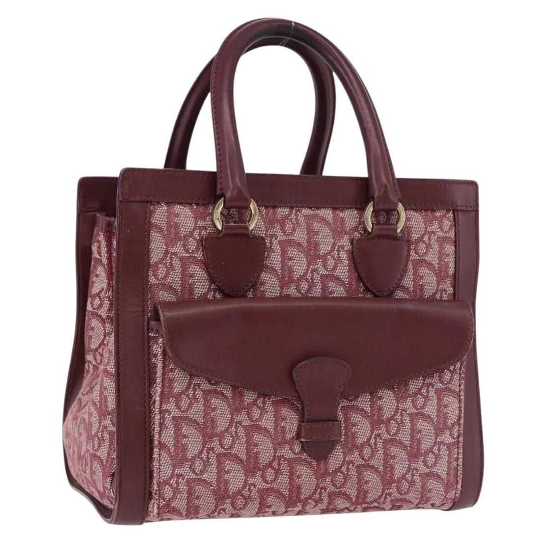 CHRISTIAN DIOR TROTTER CANVAS HAND BAG RED GOLD: Christian Dior Trotter Canvas Hand Bag Red Gold Brand: Christian Dior Type/Style: Hand Bag Material: Trotter Canvas Color: Red/Gold Size: W9.4 x H7.5 x D5.1inch(Approx) Accessories: None A