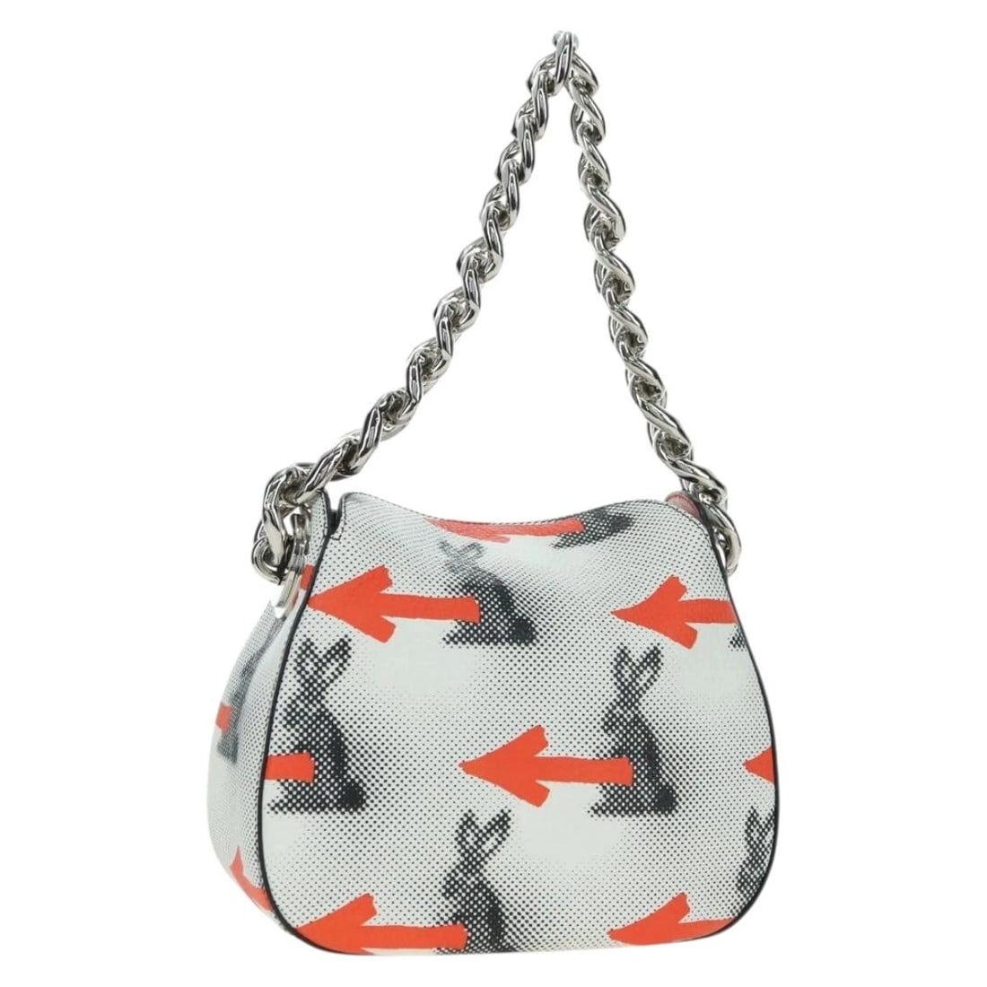 PRADA SPORTS CHAIN SHOULDER BAG LEATHER WHITE: PRADA Sports Chain Shoulder Bag Leather White Brand: PRADA Type/Style: Shoulder Bag Material: Leather Color: White/Silver Size: W8.3 x H7.9 x D3.9inch(Approx) Accessories: None Accessories