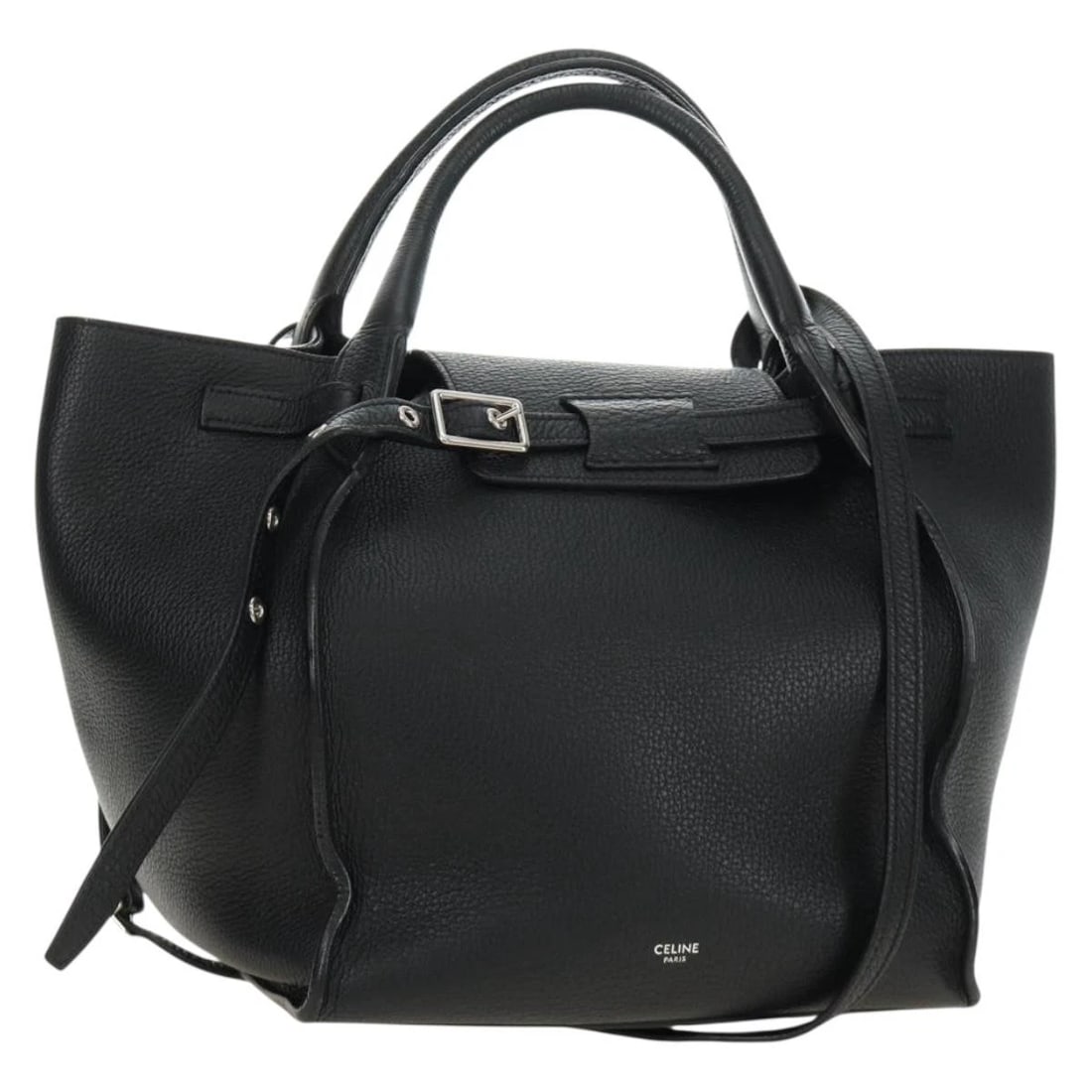 CELINE BIG BAG SMALL HAND BAG LEATHER: CELINE Big bag Small Hand Bag Leather Brand: CELINE Type/Style: Hand Bag Material: Leather Color: Black/Silver Size: W9.4 x H10.2 x D8.3inch(Approx) Accessories: None Accessories Notice: W