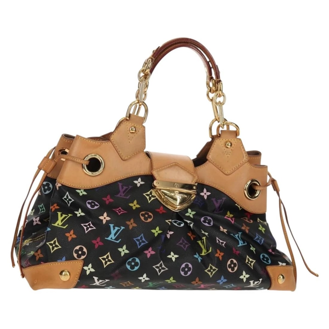 LOUIS VUITTON MONOGRAM MULTICOLOR URSULA TOTE BAG: LOUIS VUITTON Monogram Multicolor Ursula Tote Bag Brand: LOUIS VUITTON Type/Style: Tote Bag Material: Monogram Multicolor Canvas Color: Black Size: W16.5 x H10.6 x D4.7inch(Approx) Accessories: No