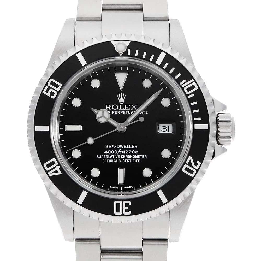 ROLEX SEA-DWELLER BLACK SECOND HAND WATCH: ROLEX SEA-DWELLER black second hand Watch Brand: ROLEX Type/Style: Wrist watch Material: Band Material Stainless Steel, Case Material Stainless Steel Color: Dial Color Black Size: Case:W40mm Circumfer