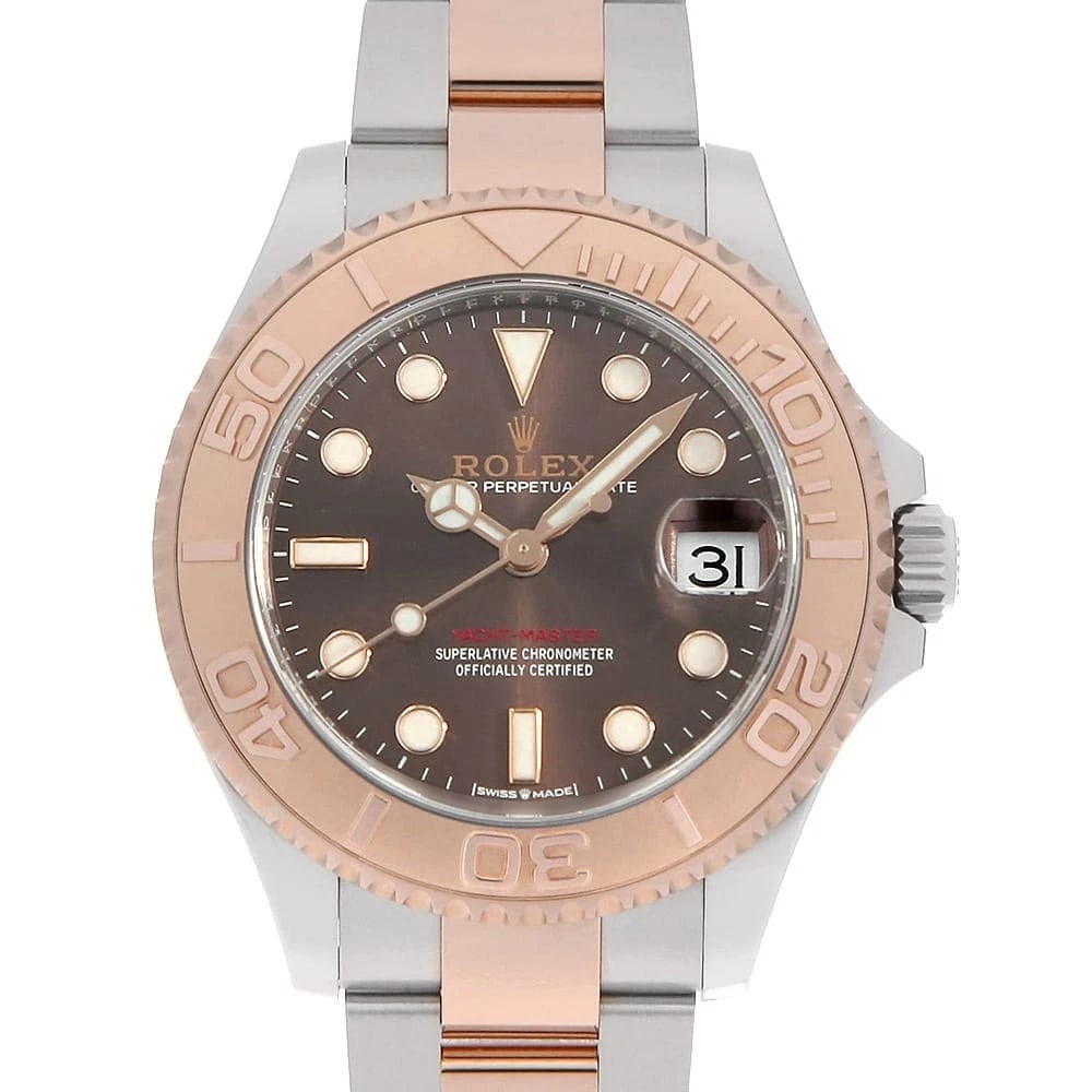 ROLEX YACHT MASTER 37 CHOCOLATE BROWN SECOND HAND WATCH: ROLEX Yacht Master 37 Chocolate brown second hand Watch Brand: ROLEX Type/Style: Wrist watch Material: Band Material Stainless Steel/Everose Gold, Case Material Stainless Steel/Everrose gold Color: Di