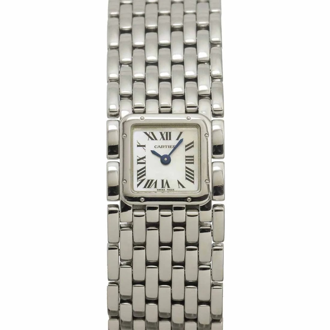 CARTIER PANTHERE RUBAN QUARTZ WHITE SHELL DIAL WATCH: Cartier Panthere Ruban Quartz White Shell Dial Watch Brand: Cartier Type/Style: Wristwatch Material: Stainless steel Color: Dial color White Shell Size: CaseSize Length 22mm CaseSize Width 21mm CaseSi