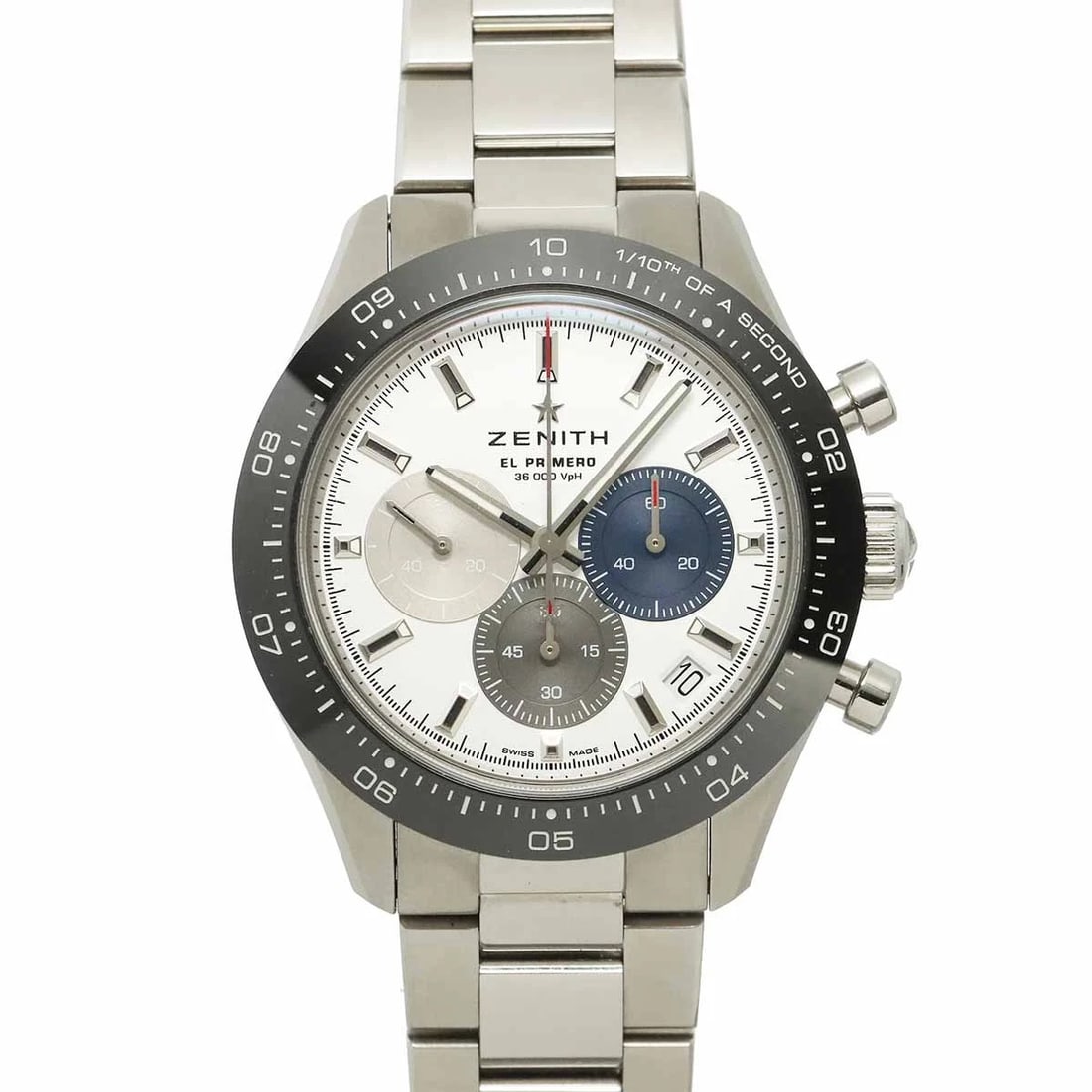 ZENITH EL PRIMERO CHRONOMASTER SPORTS WATCH: Zenith El Primero Chronomaster Sports Watch Brand: ZENITH Type/Style: Wristwatch Material: Stainless steel Color: Dial color none Size: CaseSize Length 46mm(included lag) CaseSize Width 41mm(not