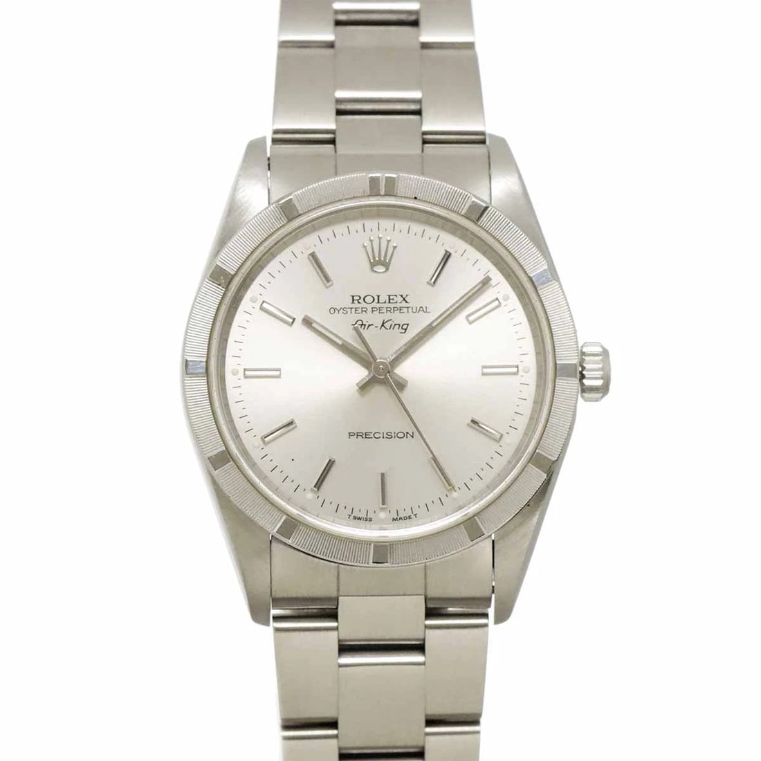 ROLEX AIR KING ENGINE TURNED BEZEL U AUTOMATIC WATCH: ROLEX Air King Engine turned bezel U Automatic Watch Brand: ROLEX Type/Style: Wristwatch Material: Stainless steel Color: Dial color none Size: CaseSize Length 43mm(included lag) CaseSize Width 34mm(n