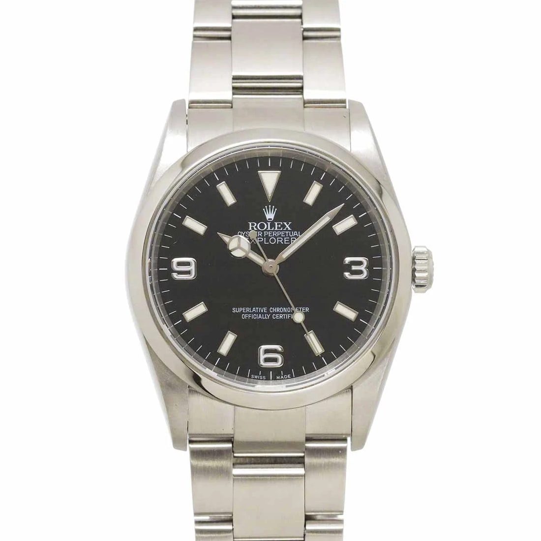 ROLEX EXPLORER F AUTOMATIC BLACK DIAL WATCH: ROLEX Explorer F Automatic Black Dial Watch Brand: ROLEX Type/Style: Wristwatch Material: Stainless steel Color: Dial color Black Size: CaseSize Length 44mm(included lag) CaseSize Width 36mm(not