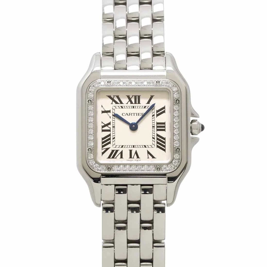 CARTIER PANTHERE DE CARTIER MM QUARTZ DIAMOND SILVER DIAL WATCH: Cartier Panthere de Cartier MM Quartz Diamond Silver Dial Watch Brand: Cartier Type/Style: Wristwatch Material: Stainless steel Color: Dial color Silver Size: CaseSize Length 36mm(included lag)