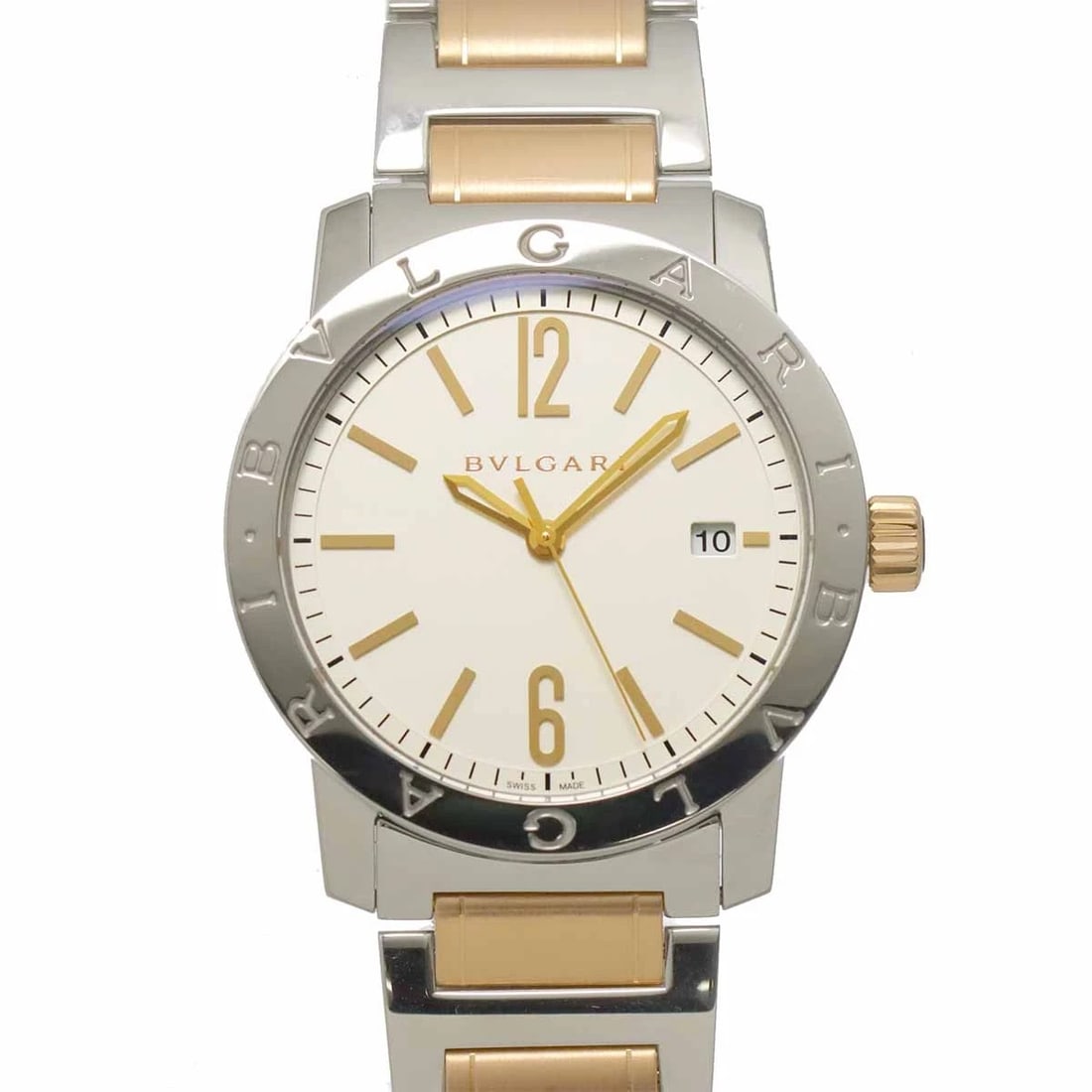 BVLGARI AUTOMATIC YG SILBER DIAL WATCH: BVLGARI Automatic YG Silber Dial Watch Brand: Bvlgari Type/Style: Wristwatch Material: Stainless steel,Pink Gold Color: Dial color Silber Size: CaseSize Length 44mm(included lag) CaseSize Width 39mm(n