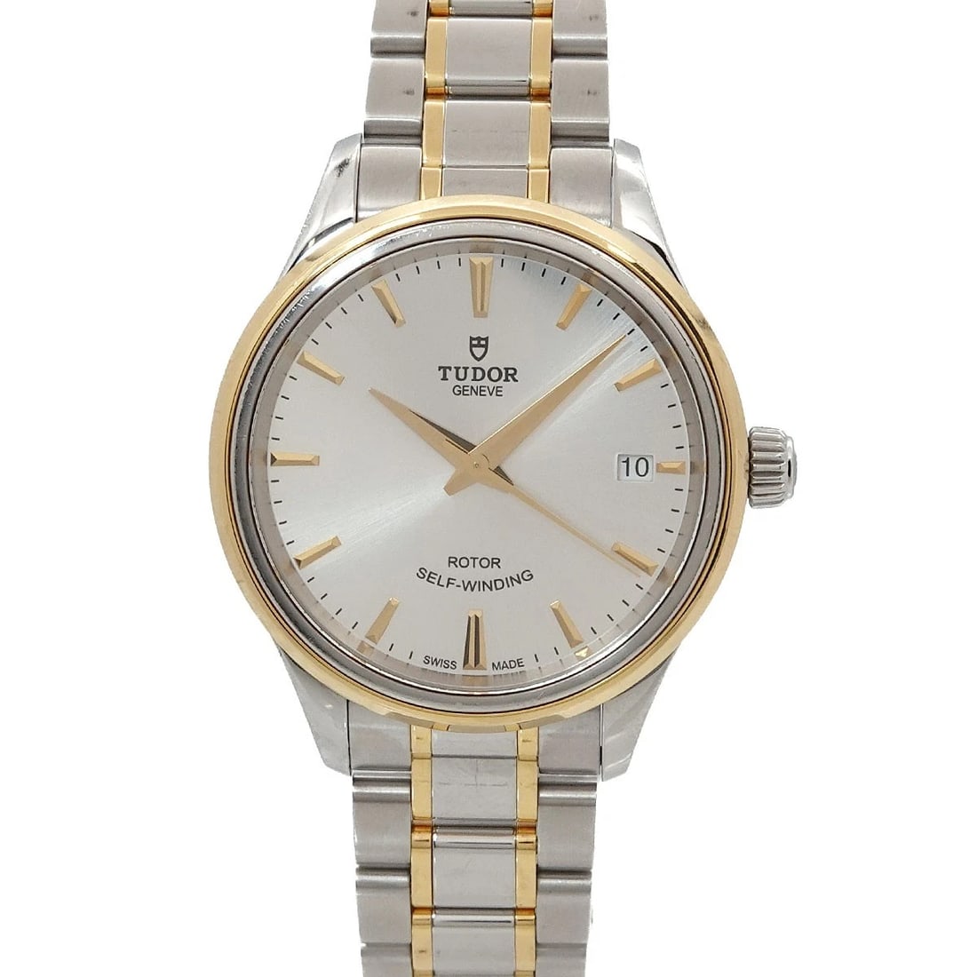TUDOR STYLE AUTOMATIC YELLOW GOLD DATE WATCH: TUDOR Style Automatic Yellow Gold Date Watch Brand: TUDOR Type/Style: Wristwatch Material: Stainless steel,Yellow Gold Color: Dial color none Size: CaseSize Length 41mm(included lag) CaseSize Width 34