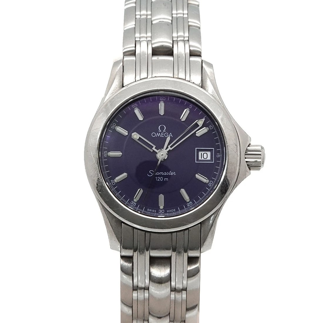 OMEGA SEAMASTER JACK MAYOL QUARTZ BLUE DIAL WATCH: OMEGA Seamaster Jack Mayol Quartz Blue Dial Watch Brand: OMEGA Type/Style: Wristwatch Material: Stainless steel Color: Dial color Blue Size: CaseSize Length 32mm(included lag) CaseSize Width 26mm(not