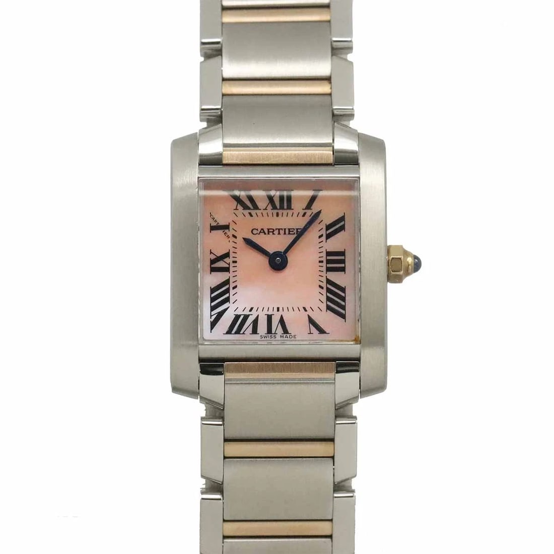 CARTIER TANK FRANCAISE SM 750 PG QUARTZ PINK SHELL DIAL WATCH: Cartier Tank Francaise SM 750 PG Quartz Pink Shell Dial Watch Brand: Cartier Type/Style: Wristwatch Material: Stainless steel,750 Pink Gold Color: Dial color Pink Shell Size: CaseSize Length