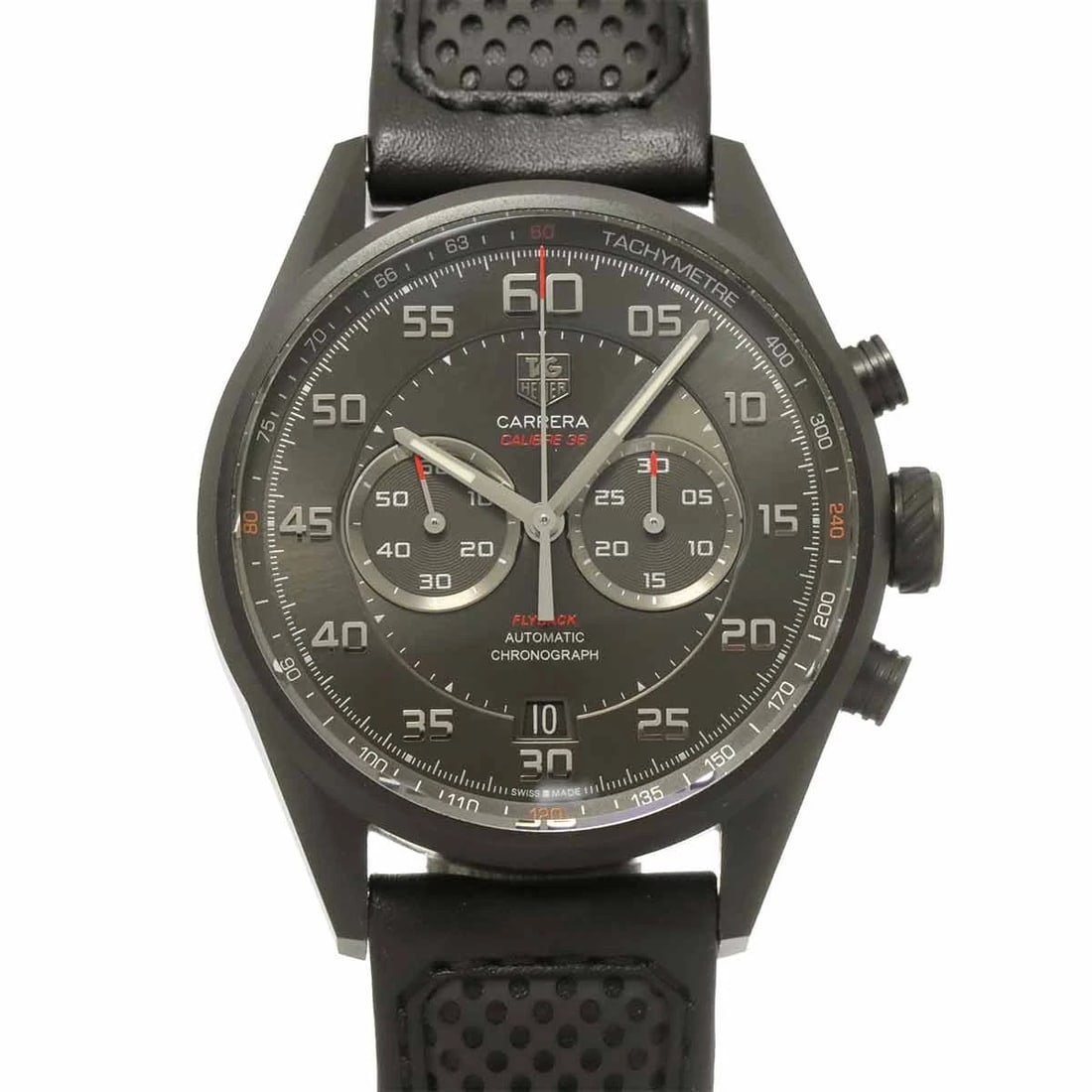 TAG HEUER CARRERA CALIBRE 36 CHRONOGRAPH FLYBACK AUTOMATIC WATCH: TAG Heuer Carrera Calibre 36 Chronograph Flyback Automatic Watch Brand: TAG Heuer Type/Style: Wristwatch Material: Titanium Color: Dial color none Size: CaseSize Length 53mm(included lag) CaseSize