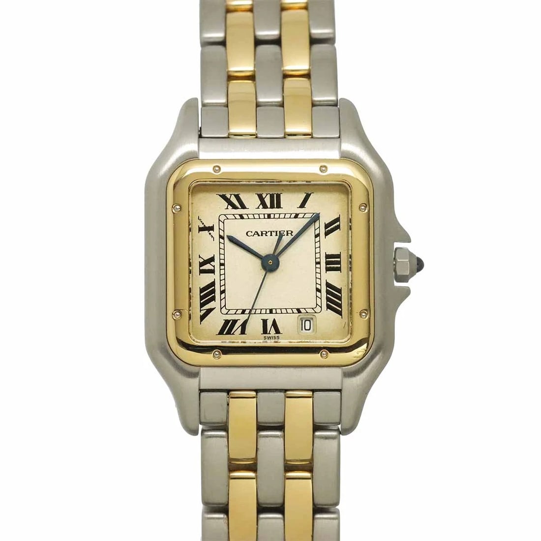 CARTIER PANTHERE MM YG QUARTZ DATE CREAM DIAL WATCH: Cartier Panthere MM YG Quartz Date Cream Dial Watch Brand: Cartier Type/Style: Wristwatch Material: Stainless steel,Yellow Gold Color: Dial color Cream Size: CaseSize Length 36mm(included lag)