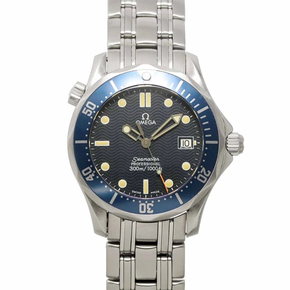 OMEGA SEAMASTER PROFESSIONAL DATE NAVY DIAL WATCH: OMEGA Seamaster Professional Date Navy Dial Watch Brand: OMEGA Type/Style: Wristwatch Material: Stainless steel Color: Dial color Navy Size: CaseSize Length 43mm(included lag) CaseSize Width 36mm(not
