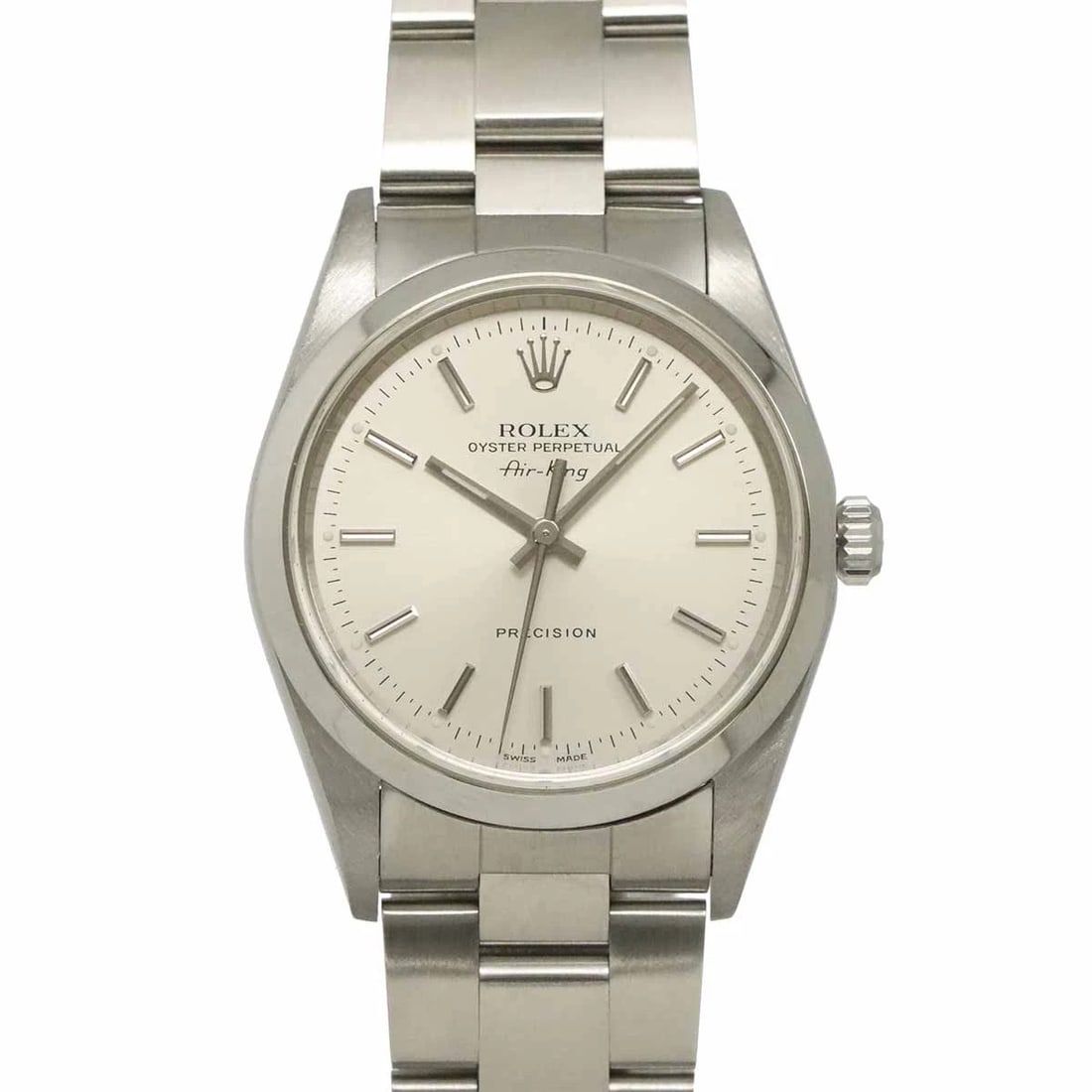 ROLEX AIR KING A AUTOMATIC SILVER DIAL WATCH: ROLEX Air King A Automatic Silver Dial Watch Brand: ROLEX Type/Style: Wristwatch Material: Stainless steel Color: Dial color Silver Size: CaseSize Length 43mm(included lag) CaseSize Width 34mm(not inc