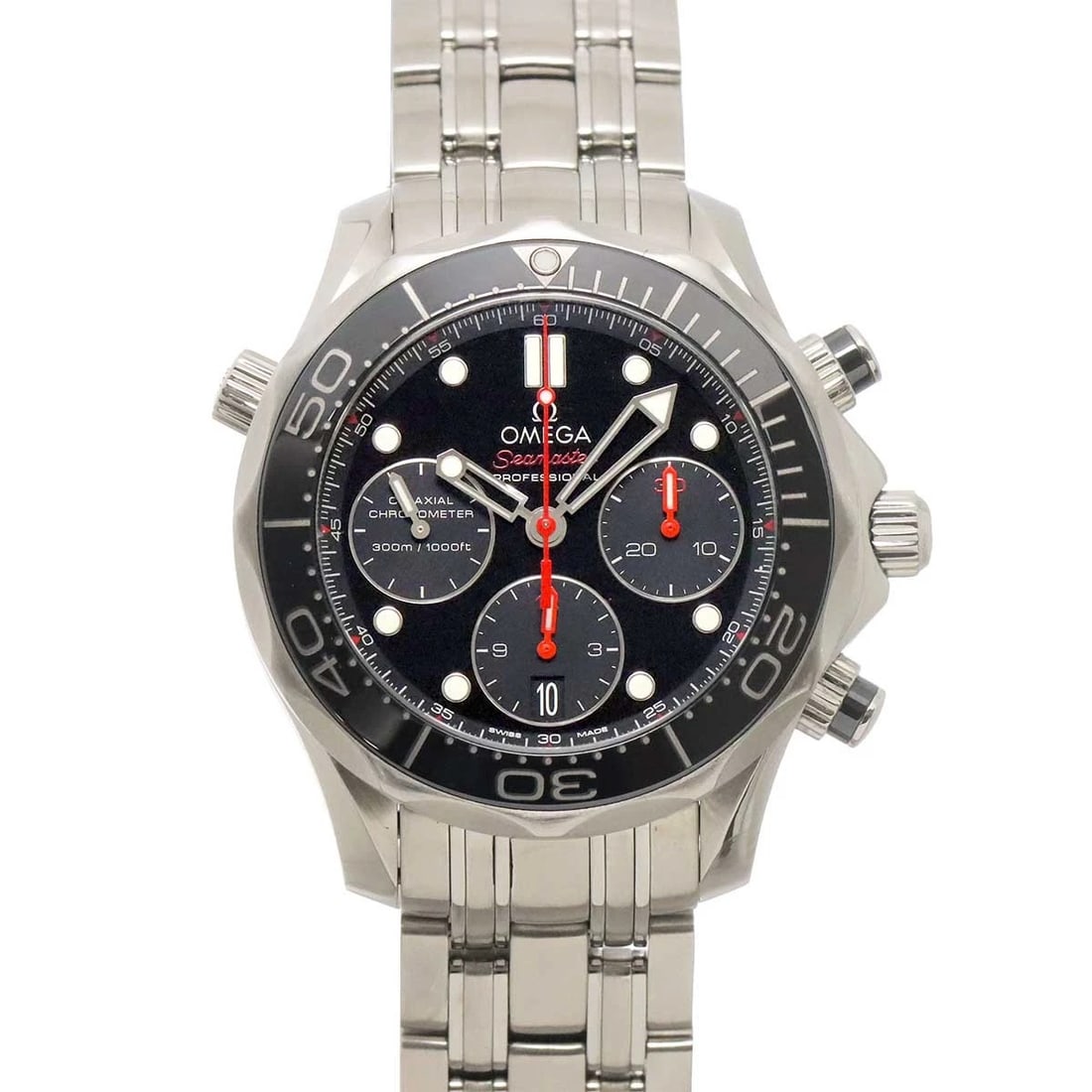 OMEGA SEAMASTER CO-AXIAL BLACK DIAL WATCH: OMEGA Seamaster Co-Axial Black Dial Watch Brand: OMEGA Type/Style: Wristwatch Material: Stainless steel Color: Dial color Black Size: CaseSize Length 49mm(included lag) CaseSize Width 42mm(not