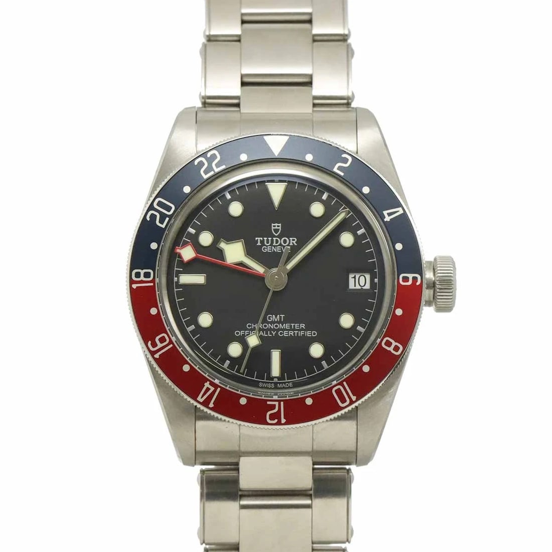 TUDOR HERITAGE BLACK BAY GMT BLACK DIAL WATCH: TUDOR Heritage Black Bay GMT Black Dial Watch Brand: TUDOR Type/Style: Wristwatch Material: Stainless steel Color: Dial color Black Size: CaseSize Length 50mm(included lag) CaseSize Width 41mm(not inc
