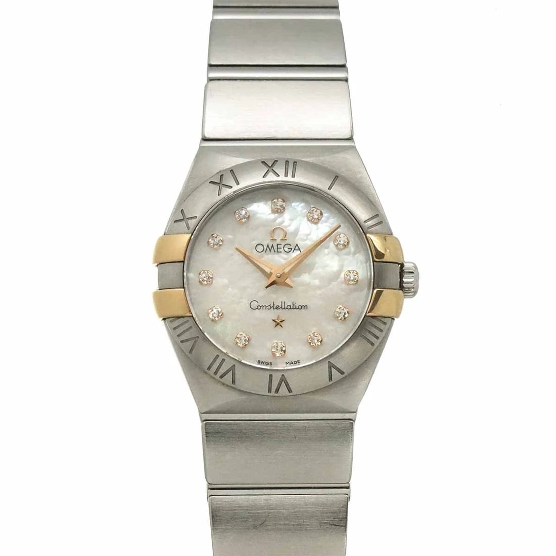 OMEGA CONSTELLATION DIAMOND YG WATCH: OMEGA Constellation Diamond YG Watch Brand: OMEGA Type/Style: Wristwatch Material: Stainless steel,Yellow Gold Color: Dial color none Size: CaseSize Length 29mm(included lag) CaseSize Width 24mm(not i
