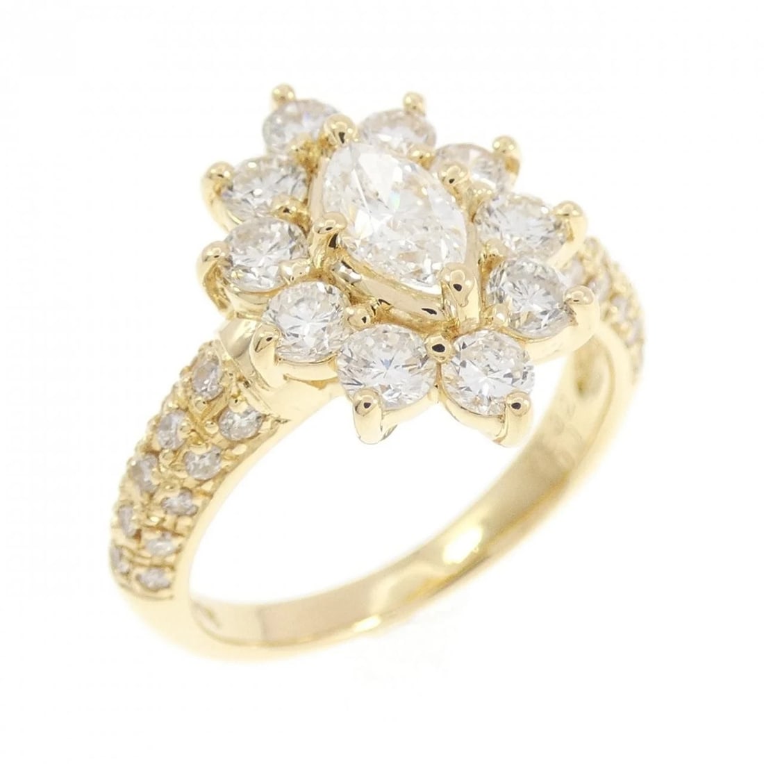 K18YG DIAMOND RING: K18YG Diamond Ring Brand: Unbranded Type/Style: Diamond Ring Material: K18YG Color: YG Size: US5 1 4 Accessories: None Accessories Notice: When purchasing pre-owned goods, please refer to the photos