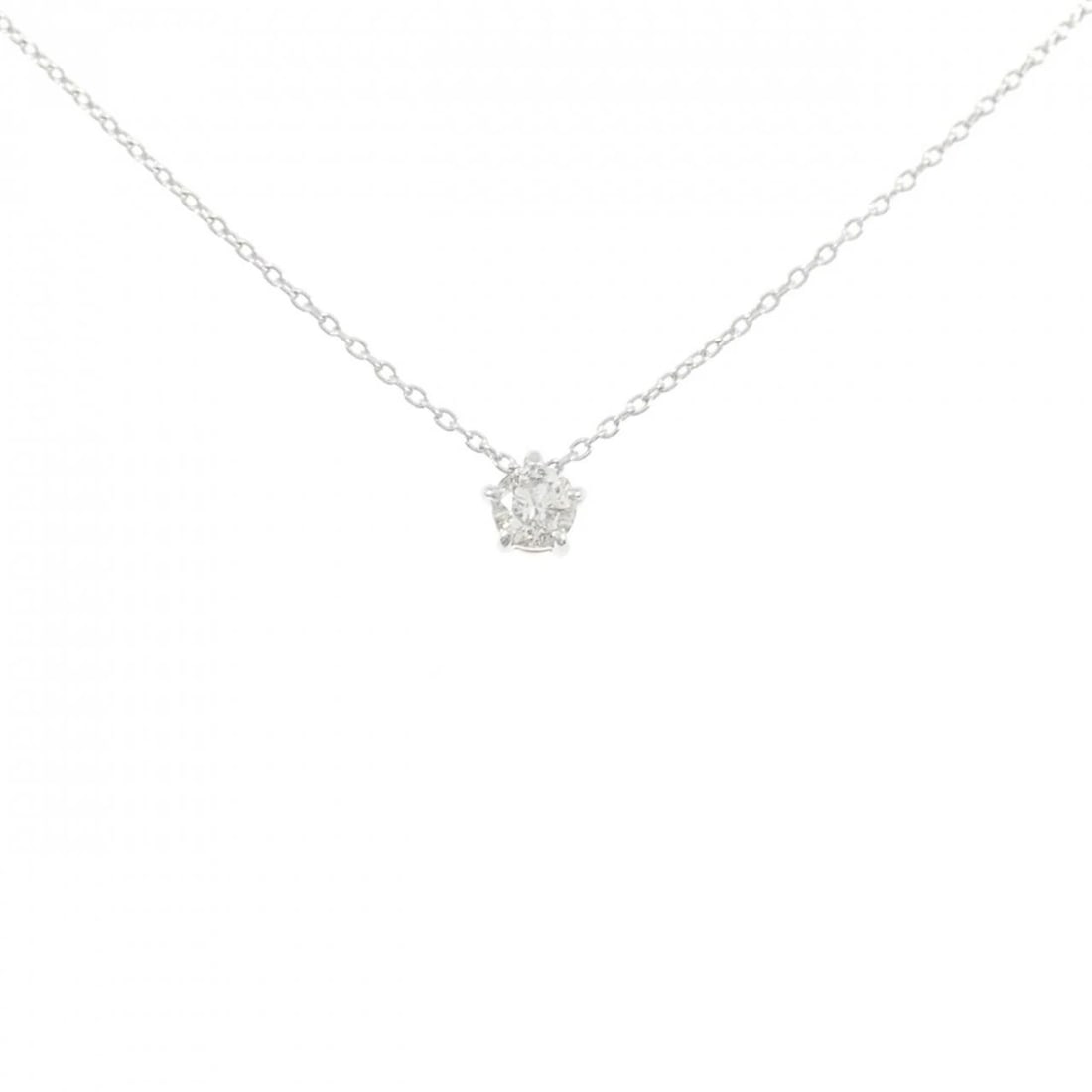 K18WG SOLITAIRE DIAMOND NECKLACE: K18WG Solitaire Diamond Necklace Brand: Unbranded Type/Style: Diamond Necklace Material: K18WG Color: WG Size: Actual Size Pendant length approx. x width approx.: 4.5mmx4.6mm Chain maximum width