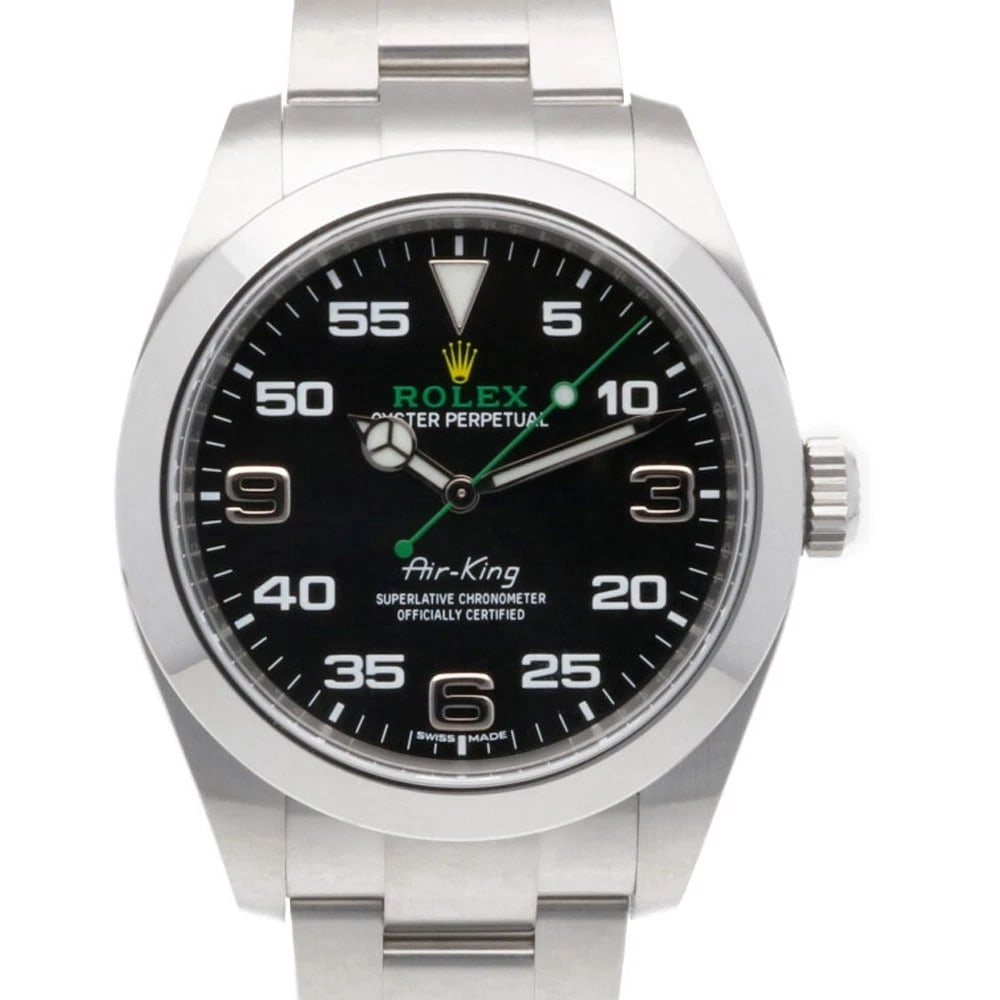 ROLEX AIR KING WATCHES STAINLESS ARABIC WATCH: ROLEx Air king Watches Stainless Arabic Watch Brand: ROLEx Type/Style: Wristwatch Material: Stainless Steel Color: Silver / black Size: Case:W1.6inch x H1.9inch/ W39.5mm x H48.5mm Band Length:7.1inch 