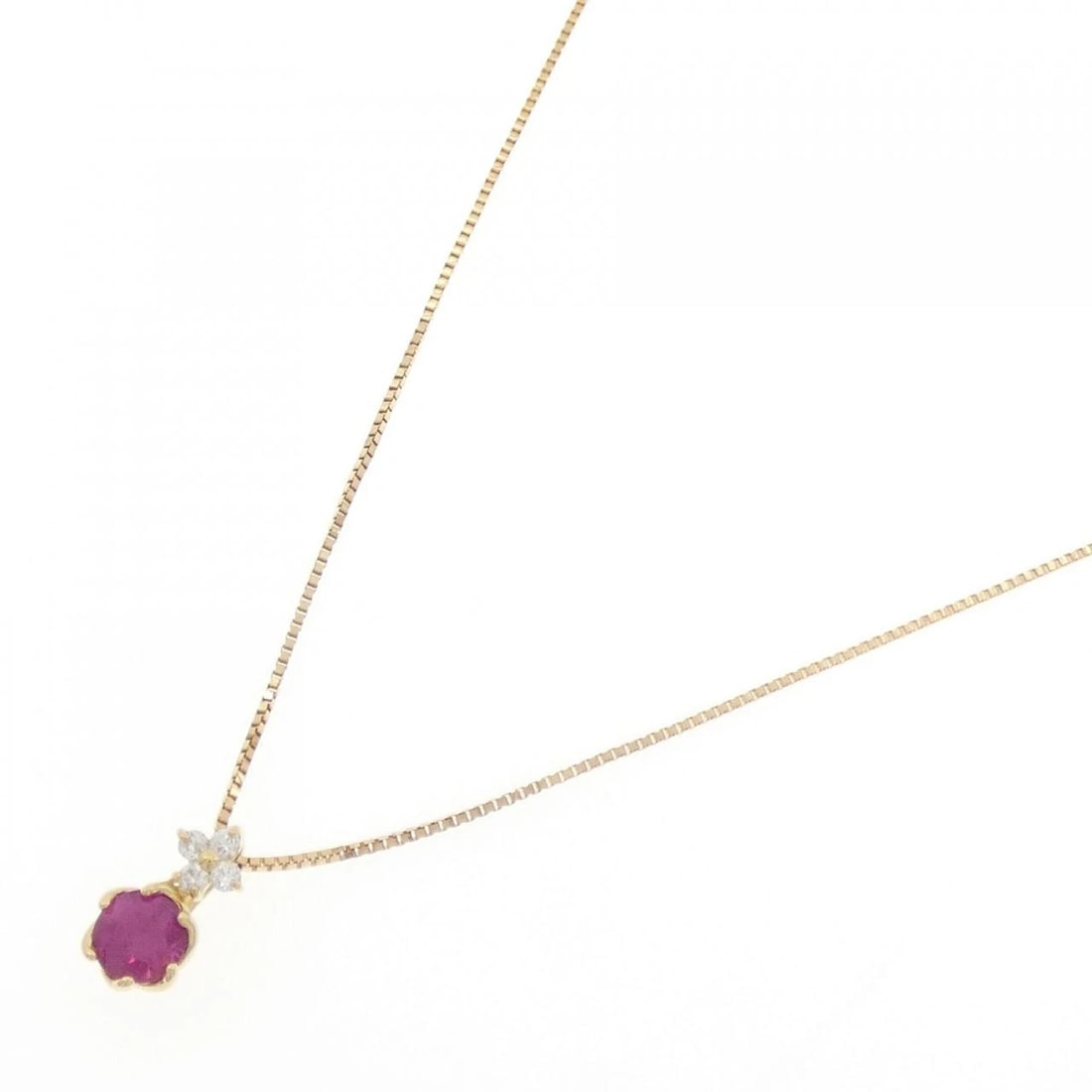 18K YELLOW GOLD RUBY NECKLACE - 2