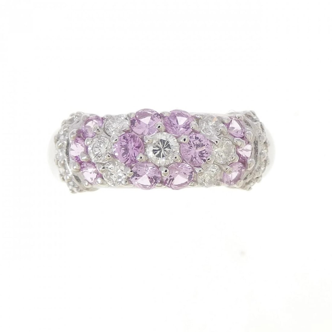 K18WG FLOWER SAPPHIRE RING: K18WG Flower Sapphire Ring Brand: Unbranded Type/Style: Sapphire Ring Material: K18WG, Main Stone Sapphire Color: White Gold Size: US5 Accessories: None Accessories Notice: When purchasing