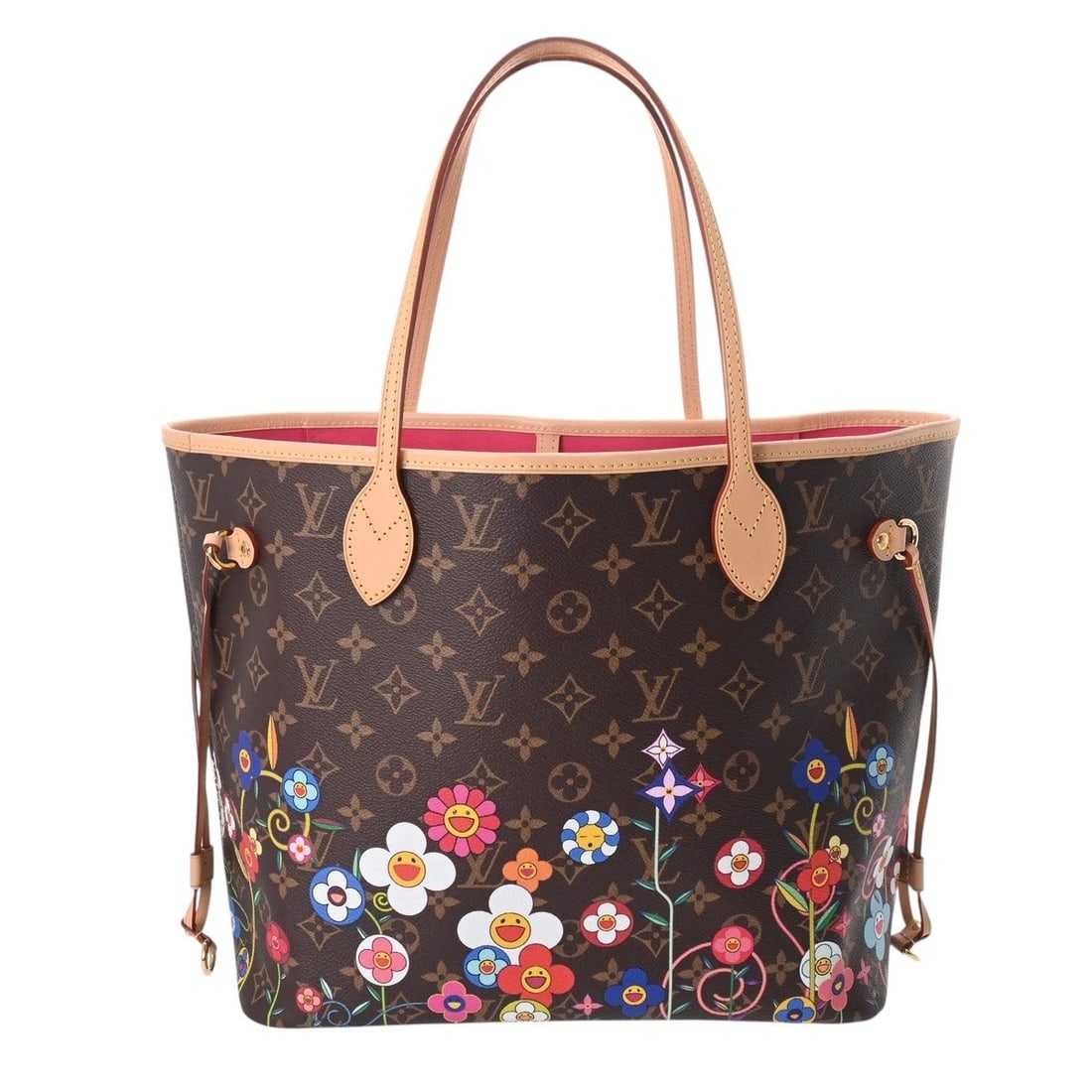 LOUIS VUITTON LVXTM TAKASHI MURAKAMI COLLABORATION: LOUIS VUITTON LVxTM Takashi Murakami Collaboration Brand: LOUIS VUITTON Type/Style: Tote Bag Material: Monogram canvas Color: Brown / multicolor Size: H:about 11.4inch W:about 12.6inch (Bottom) D:abou