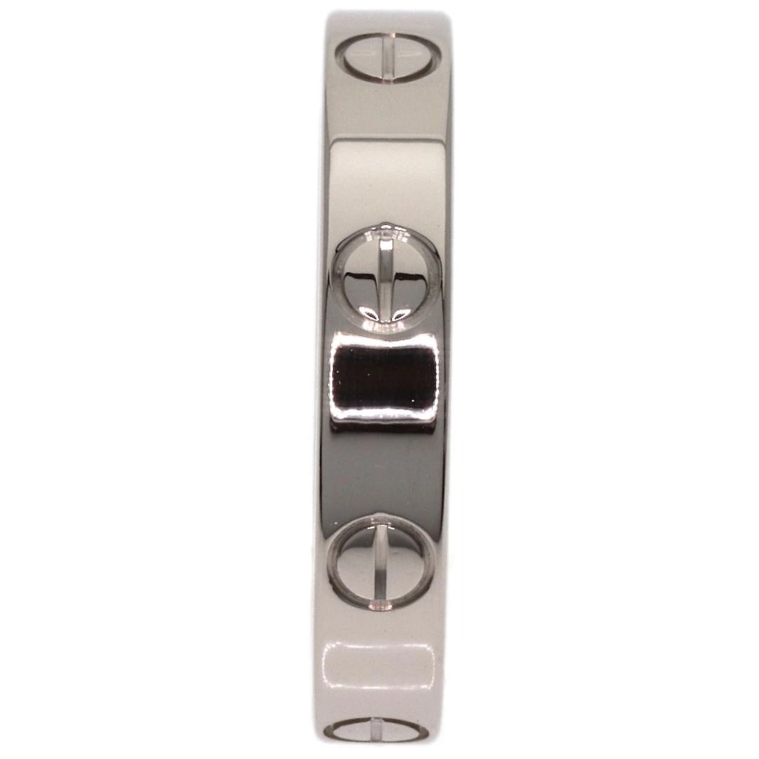 CARTIER MINI LOVE RING K18 WHITE GOLD: CARTIER Mini love Ring K18 White Gold Brand: CARTIER Type/Style: Ring Material: K18 White Gold, Color: Silver Size: 7.5(US) Accessories: None Accessories Notice: When purchasing pre-owned