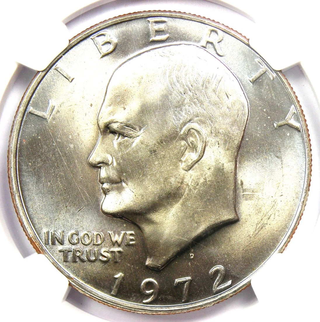 1972-D EISENHOWER DOLLAR IKE $1 COIN: 1972-D Eisenhower Dollar Ike $1 Coin Year: 1972 Denomination: $1 Composition: Country of Origin: United States Accessories: None Accessories Notice: When purchasing pre-owned goods, please