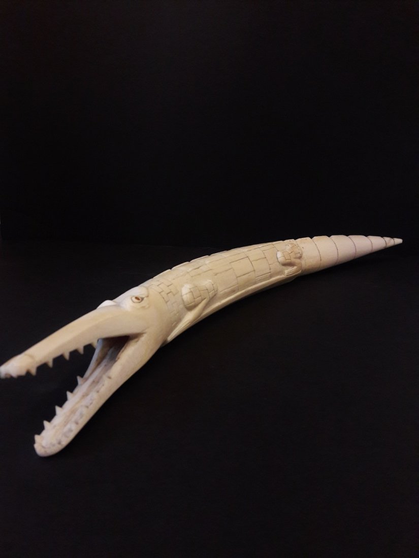 19th century carved Alligator (1 of 10)