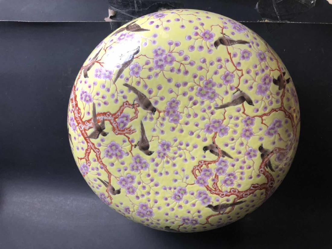 A FAMILLE ROSE ON YELLOW GROUND PORCELAIN BOX AND COVER (1 of 5)