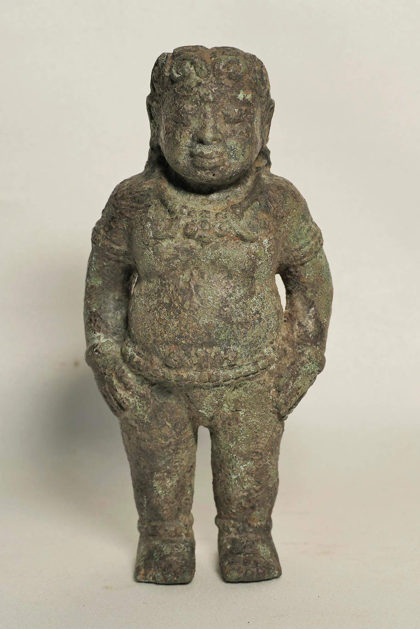 Antique Bronze Standing Baby Buddha Statue (1 of 8)