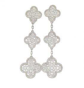 Van Cleef Arpels 18k Magic Alhambra Diamond Earrings Van Cleef Arpels 18k Magic Alhambra Diamond Earrings See Sold Price