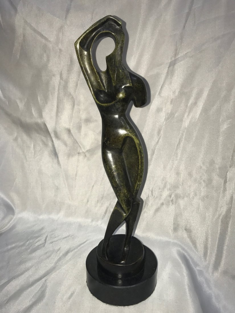 Alexander Archipenko RUSSIAN-UKRAINIAN ABSTRACT BRONZE: Alexander Archipenko, Russian/Ukranian 1887-1964 Abstract Bronze Signed after Archipenko dated 1915 Size : 13.5" H, base 1 1/4”
