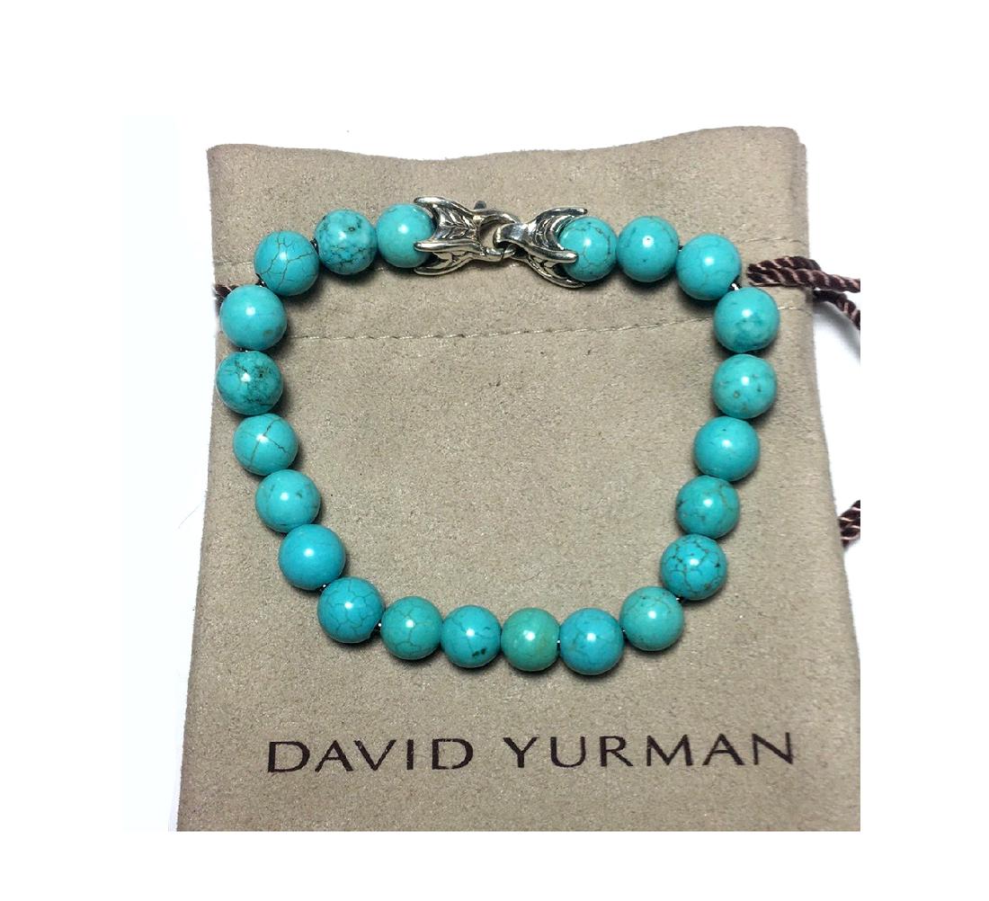 David Yurman Sterling Silver Spiritual Turquoise Beaded: Retail price: $315 Metal: Sterling Silver Stone: Turquoise 8mm. Size: 8” Condition: Like new Comes with DY pouch